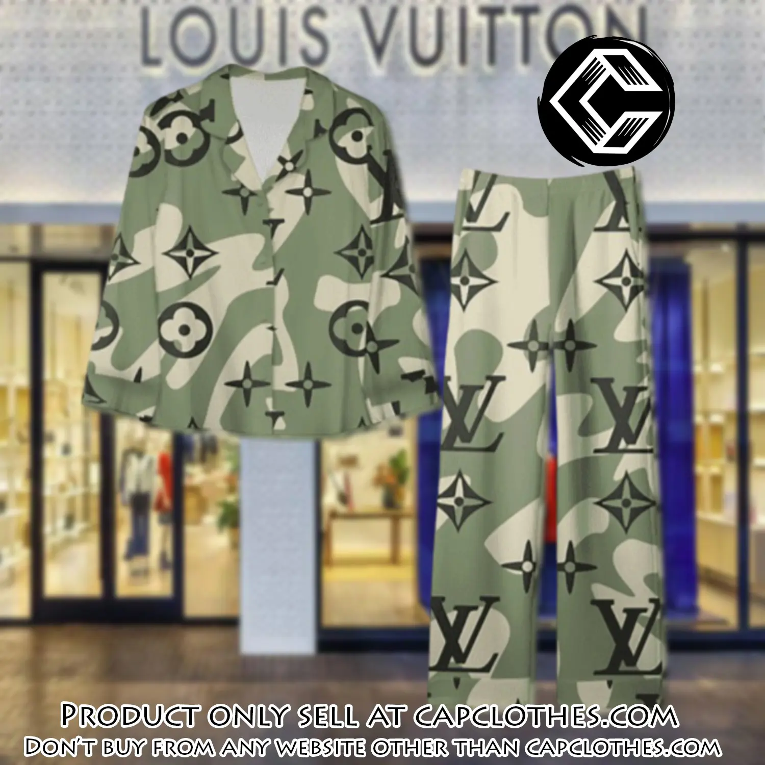 Trending luxury lv satin pajama set pjs1088 cc1724444